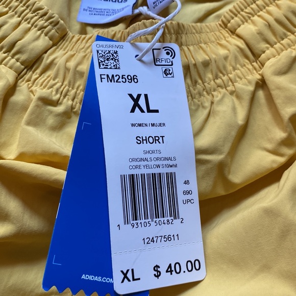 Adidas Core Yellow/White Stripe Shorts NWT, XL only - Picture 9 of 9